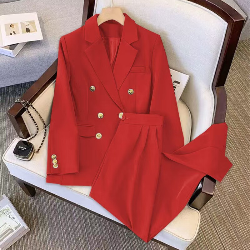 Suit suit for women 2026 Spring and Autumn new style, loose and slimming suit jacket, casual wide leg pants two-piece set Suit suit for women 2026 Spring and Autumn new style, loose and slimming suit jacket, casual wide leg pants two-piece set