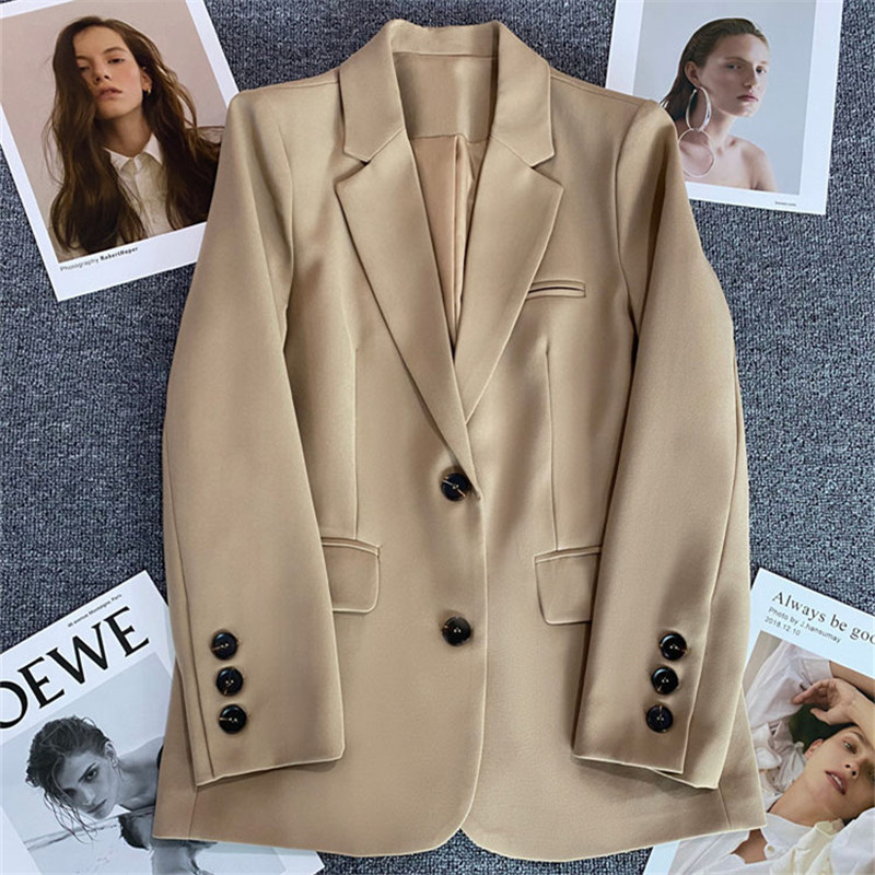 Ginger yellow suit jacket for women 2026 Spring and Autumn new style casual temperament Spring and Autumn explosive street small suit jacket