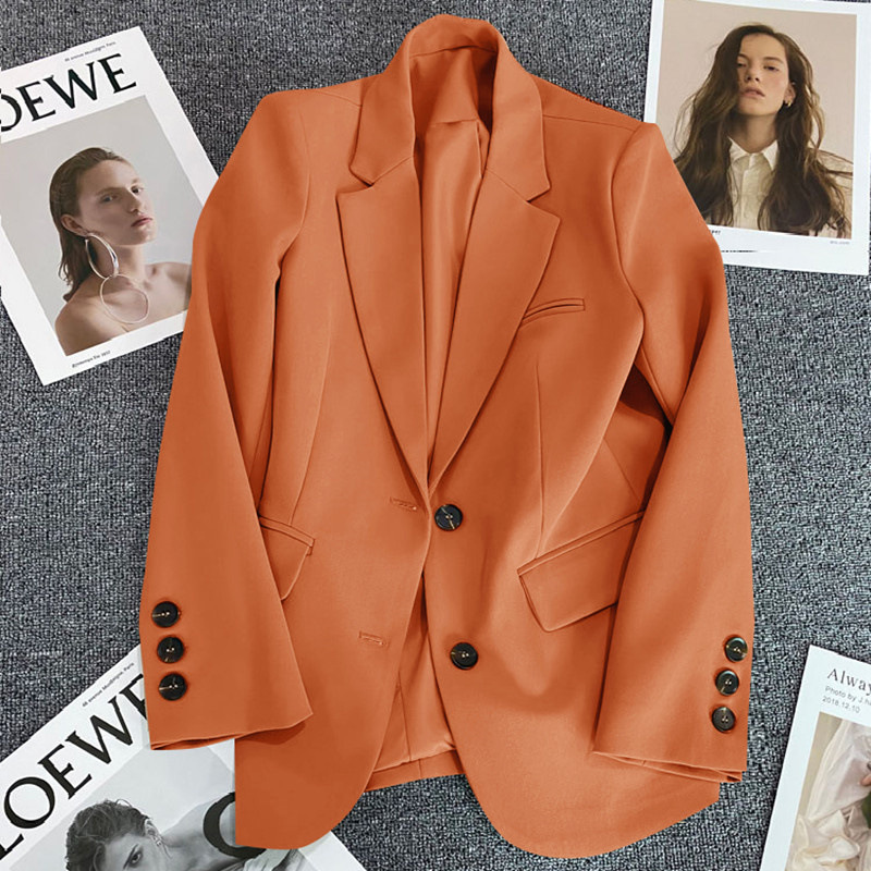 Ginger yellow suit jacket for women 2026 Spring and Autumn new style casual temperament Spring and Autumn explosive street small suit jacket Ginger yellow suit jacket for women 2026 Spring and Autumn new style casual temperament Spring and Autumn explosive street small suit jacket
