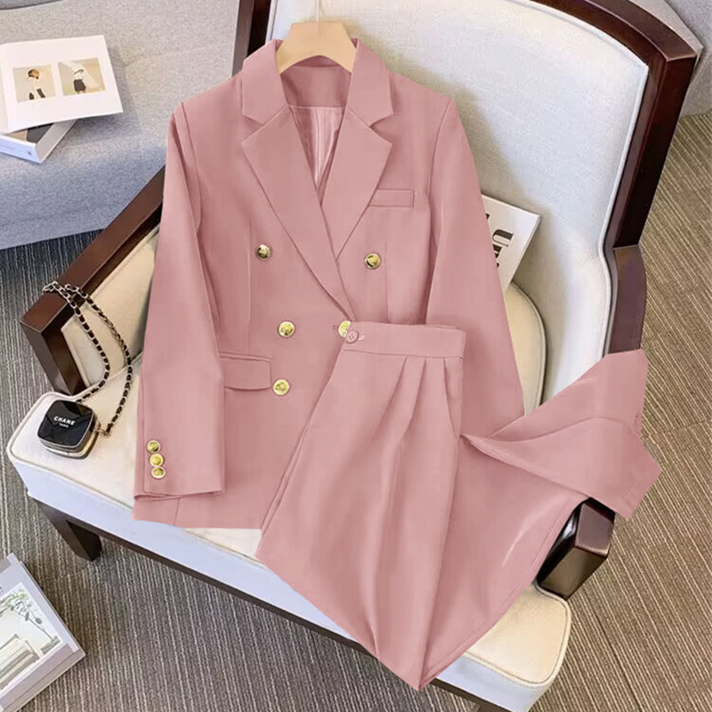 Suit suit for women 2026 Spring and Autumn new style, loose and slimming suit jacket, casual wide leg pants two-piece set Suit suit for women 2026 Spring and Autumn new style, loose and slimming suit jacket, casual wide leg pants two-piece set