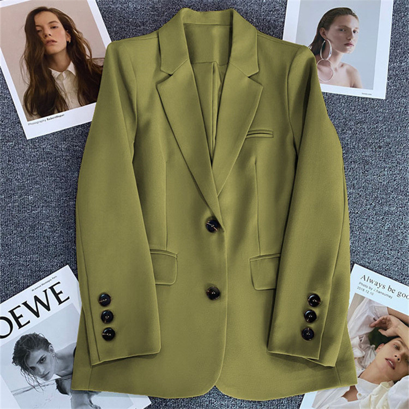 Ginger yellow suit jacket for women 2026 Spring and Autumn new style casual temperament Spring and Autumn explosive street small suit jacket Ginger yellow suit jacket for women 2026 Spring and Autumn new style casual temperament Spring and Autumn explosive street small suit jacket