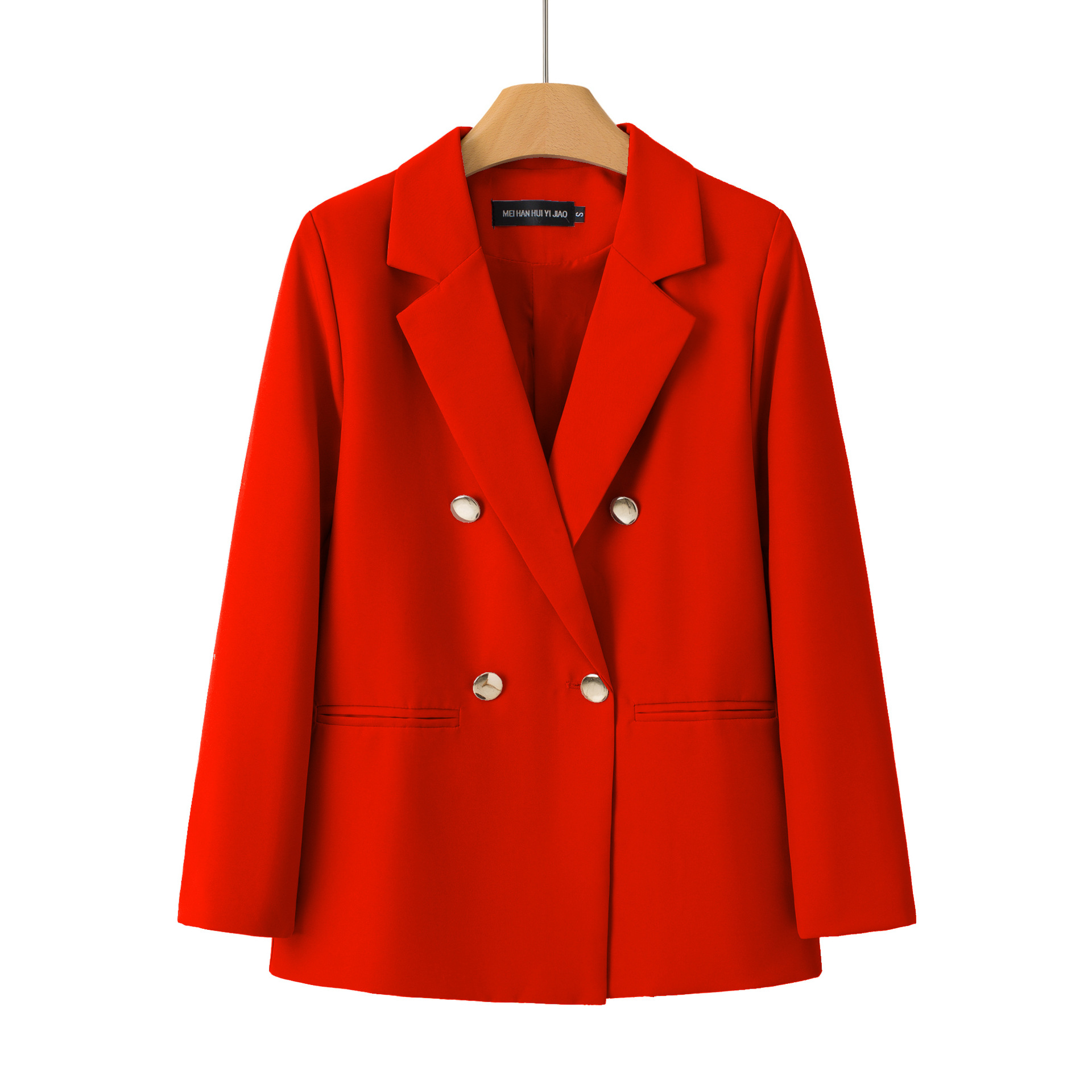 Spring suit jacket for women in 2026 Spring and Autumn, double breasted red suit with slimming temperament, internet famous explosive street top for trendy women