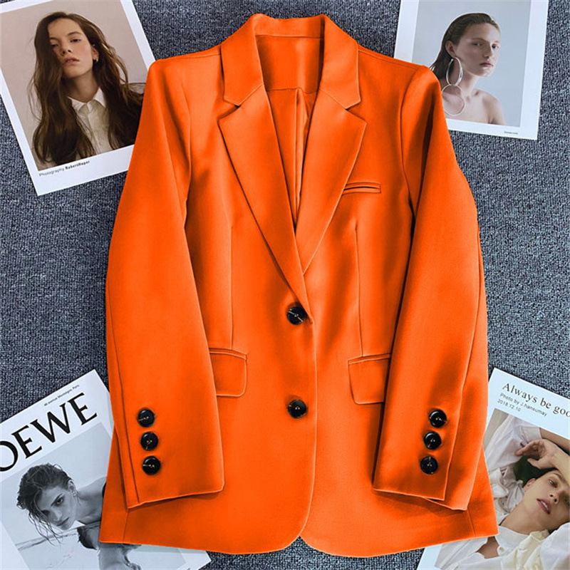 Ginger yellow suit jacket for women 2026 Spring and Autumn new style casual temperament Spring and Autumn explosive street small suit jacket Ginger yellow suit jacket for women 2026 Spring and Autumn new style casual temperament Spring and Autumn explosive street small suit jacket