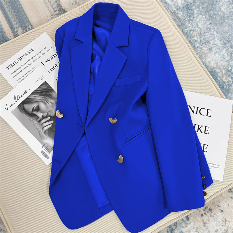 2026 Spring and Autumn New Grey Korean Edition British Style Suit Coat for Women, French Texture Fashion Small Suit 2026 Spring and Autumn New Grey Korean Edition British Style Suit Coat for Women, French Texture Fashion Small Suit
