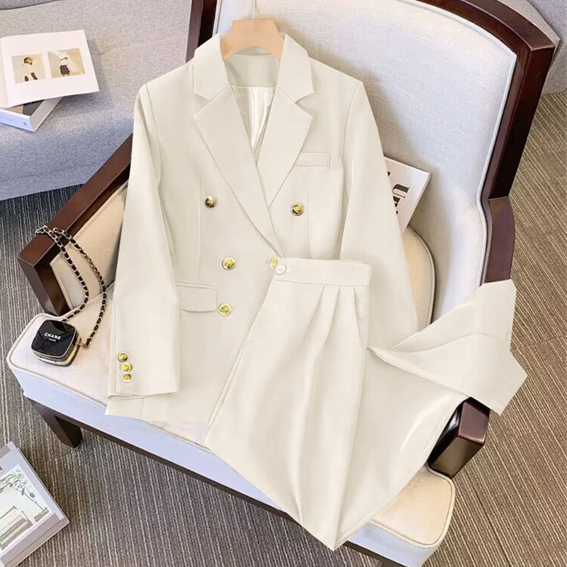 Suit suit for women 2026 Spring and Autumn new style, loose and slimming suit jacket, casual wide leg pants two-piece set Suit suit for women 2026 Spring and Autumn new style, loose and slimming suit jacket, casual wide leg pants two-piece set
