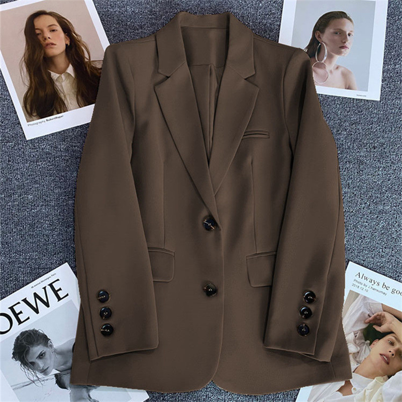 Ginger yellow suit jacket for women 2026 Spring and Autumn new style casual temperament Spring and Autumn explosive street small suit jacket Ginger yellow suit jacket for women 2026 Spring and Autumn new style casual temperament Spring and Autumn explosive street small suit jacket