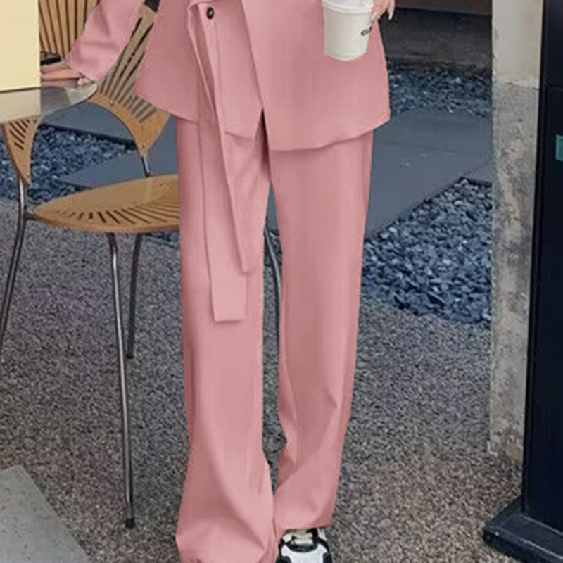Spring 2026 new suit jacket high waist wide leg long pants two-piece set Spring and Autumn new women's suit set Spring 2026 new suit jacket high waist wide leg long pants two-piece set Spring and Autumn new women's suit set