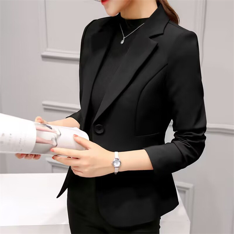 2026 Spring and Autumn New Professional Versatile Suit Long Sleeve Korean Edition Temperament Slimming and Skinny Suit Coat Women's Short Style