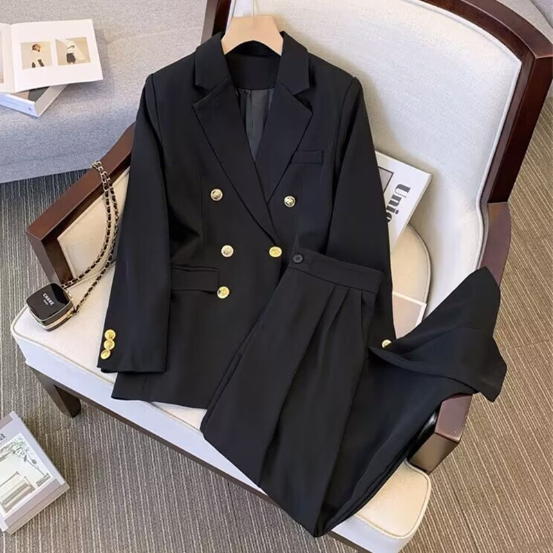 Suit suit for women 2026 Spring and Autumn new style, loose and slimming suit jacket, casual wide leg pants two-piece set Suit suit for women 2026 Spring and Autumn new style, loose and slimming suit jacket, casual wide leg pants two-piece set