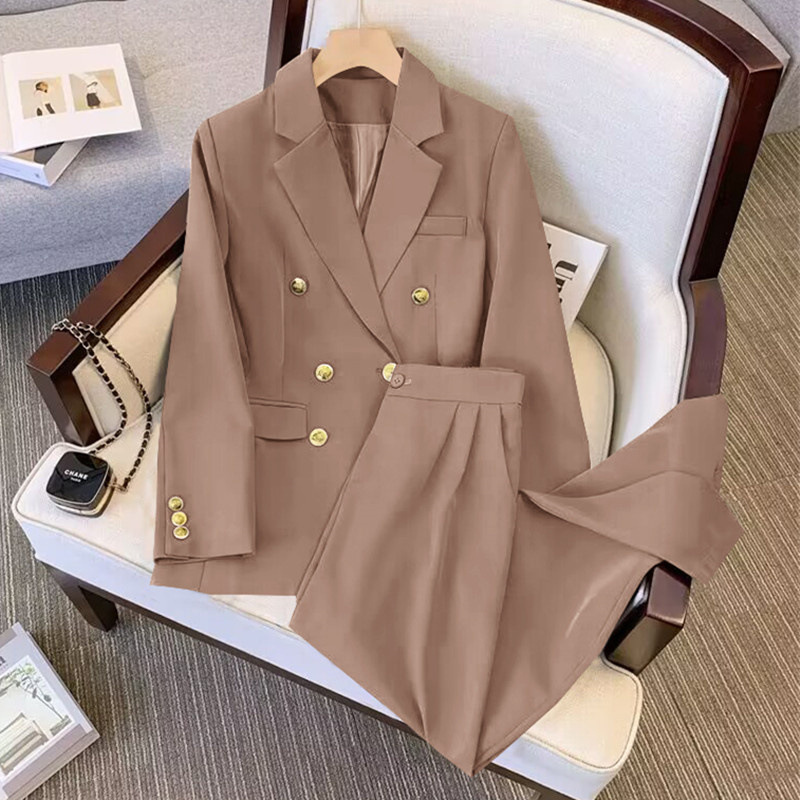 Suit suit for women 2026 Spring and Autumn new style, loose and slimming suit jacket, casual wide leg pants two-piece set Suit suit for women 2026 Spring and Autumn new style, loose and slimming suit jacket, casual wide leg pants two-piece set
