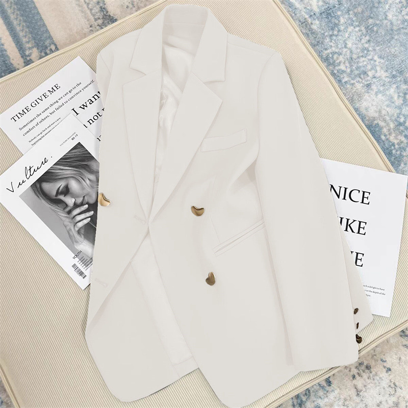 2026 Spring and Autumn New Grey Korean Edition British Style Suit Coat for Women, French Texture Fashion Small Suit 2026 Spring and Autumn New Grey Korean Edition British Style Suit Coat for Women, French Texture Fashion Small Suit