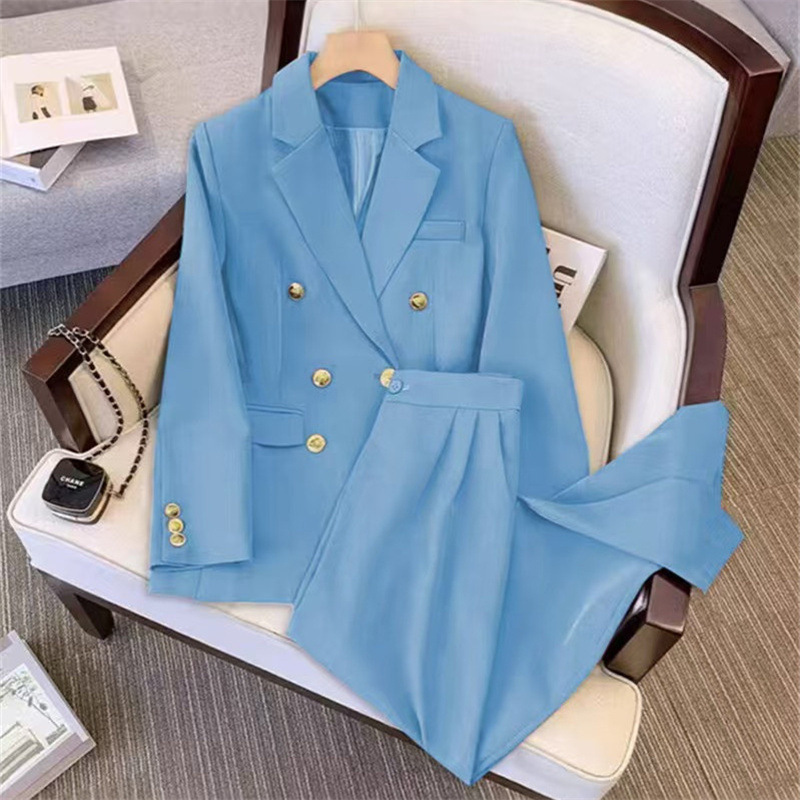 Suit suit for women 2026 Spring and Autumn new style, loose and slimming suit jacket, casual wide leg pants two-piece set Suit suit for women 2026 Spring and Autumn new style, loose and slimming suit jacket, casual wide leg pants two-piece set