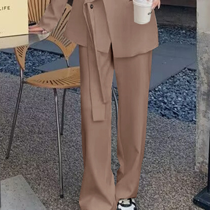 Spring 2026 new suit jacket high waist wide leg long pants two-piece set Spring and Autumn new women's suit set Spring 2026 new suit jacket high waist wide leg long pants two-piece set Spring and Autumn new women's suit set