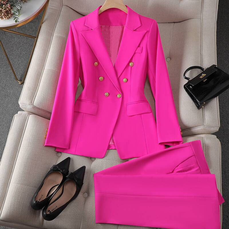 Small suit retro jacket slim fashion 2026 spring and autumn women's Korean version casual design sense top and trousers set