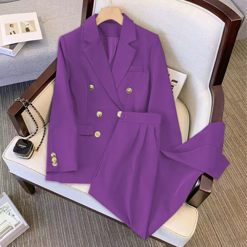 Suit suit for women 2026 Spring and Autumn new style, loose and slimming suit jacket, casual wide leg pants two-piece set Suit suit for women 2026 Spring and Autumn new style, loose and slimming suit jacket, casual wide leg pants two-piece set