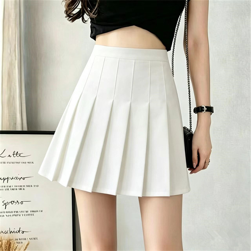 2026 new pleated skirt Korean version high waisted A-line short skirt for women in spring and summer JK white spring and summer plus size plaid skirt
